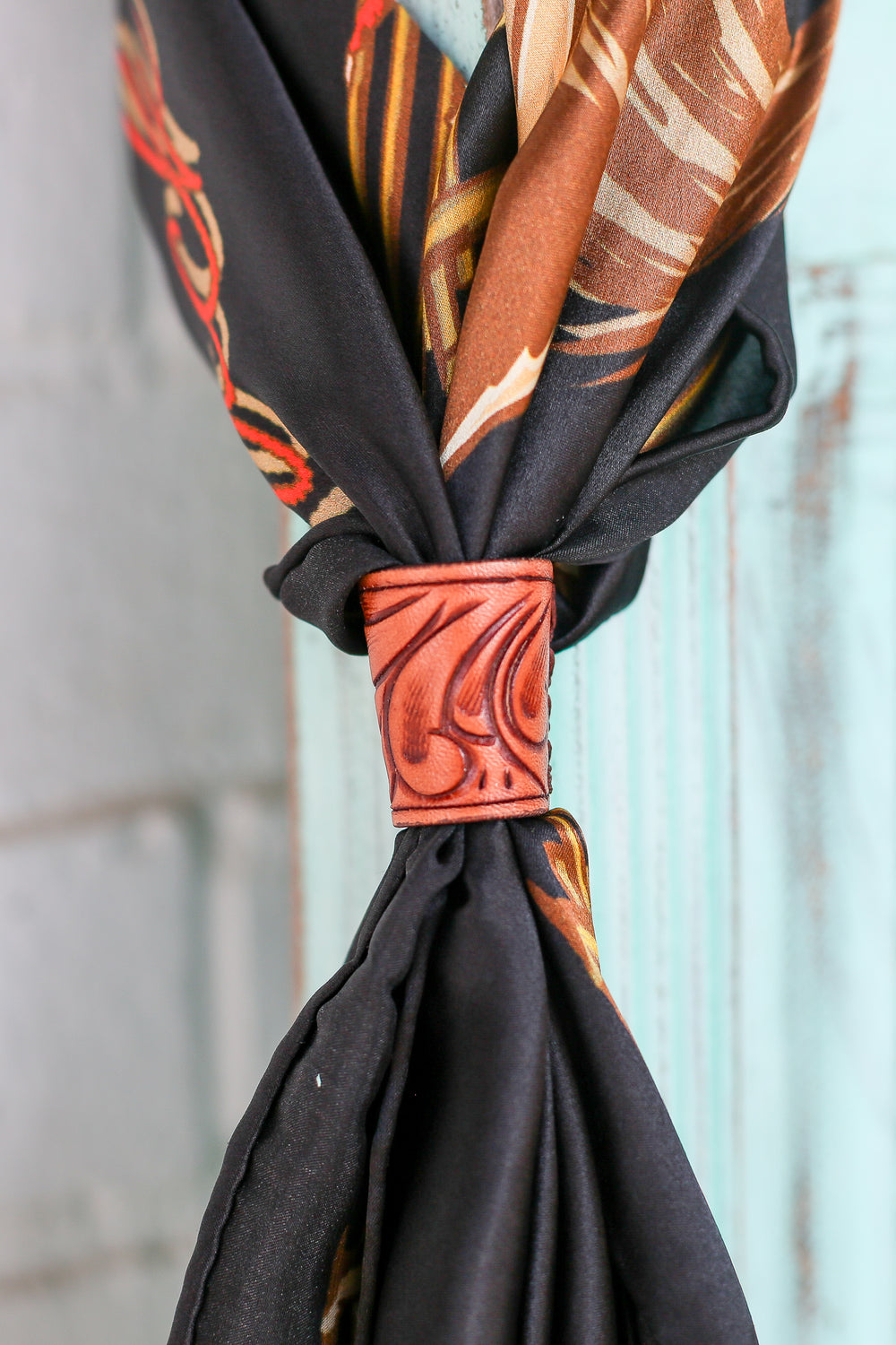 Angelo Tooled Leather Scarf Slide