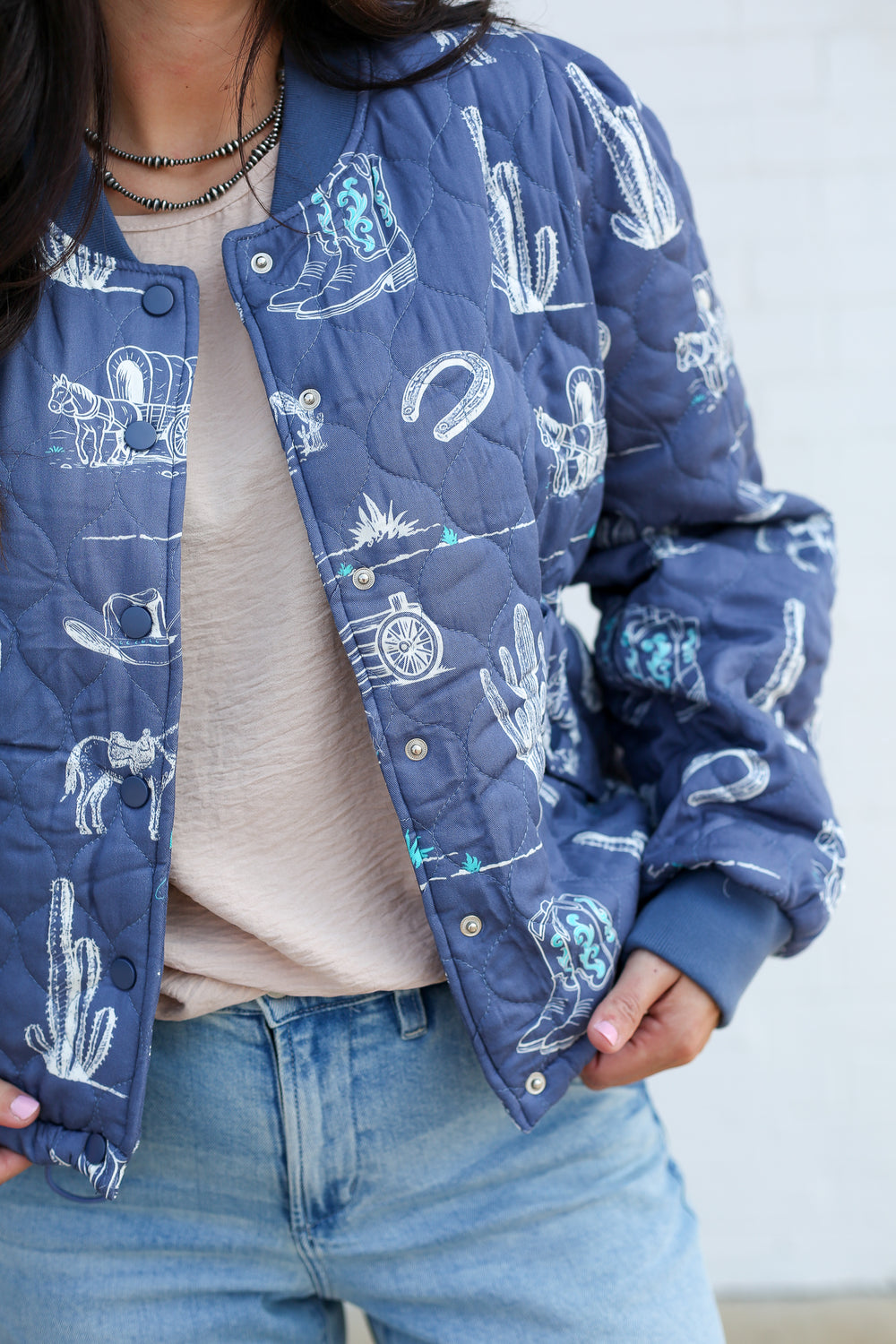 Cowboy Canyon Dusty Blue Quilted Jacket