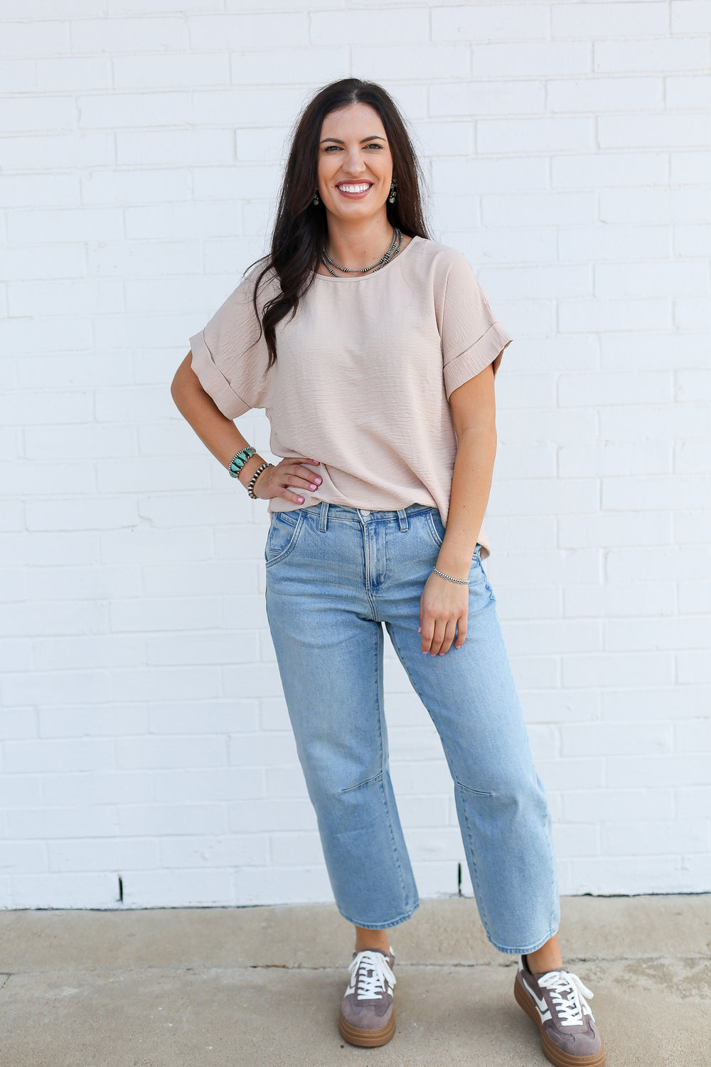 Tan Cassie Crew Top