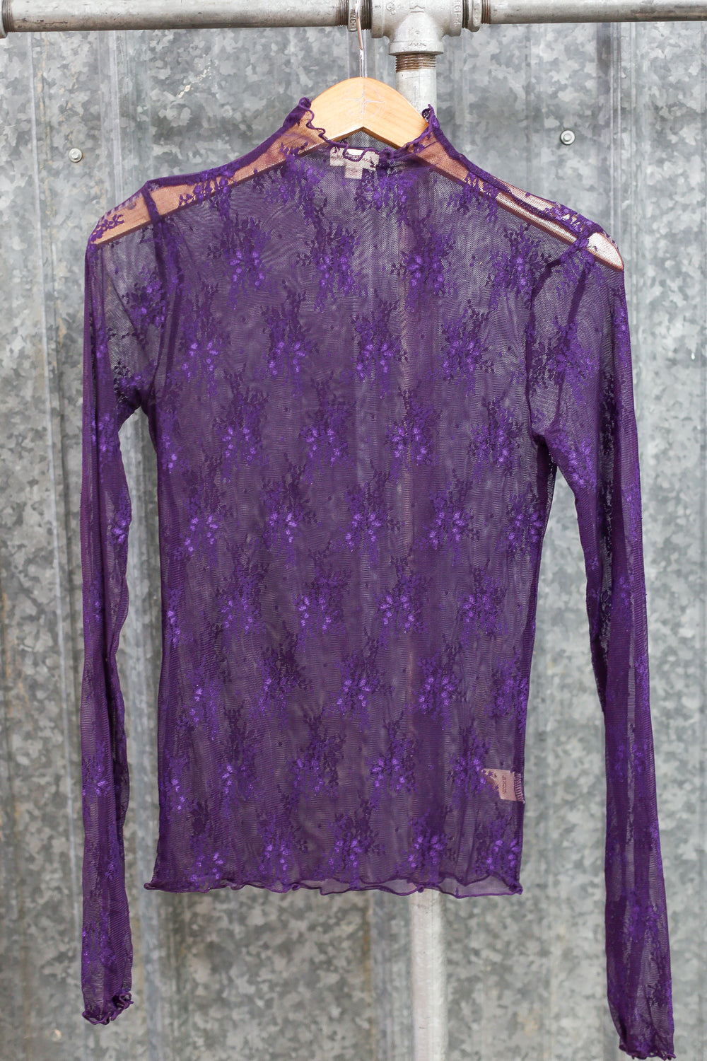 Purple Sheer Lace Style Top