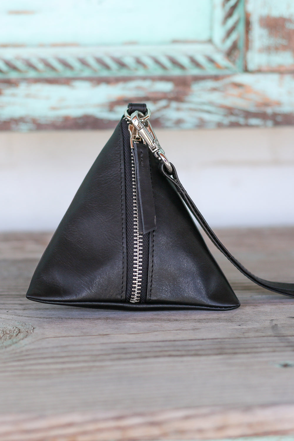 Black Pyramid Wristlet
