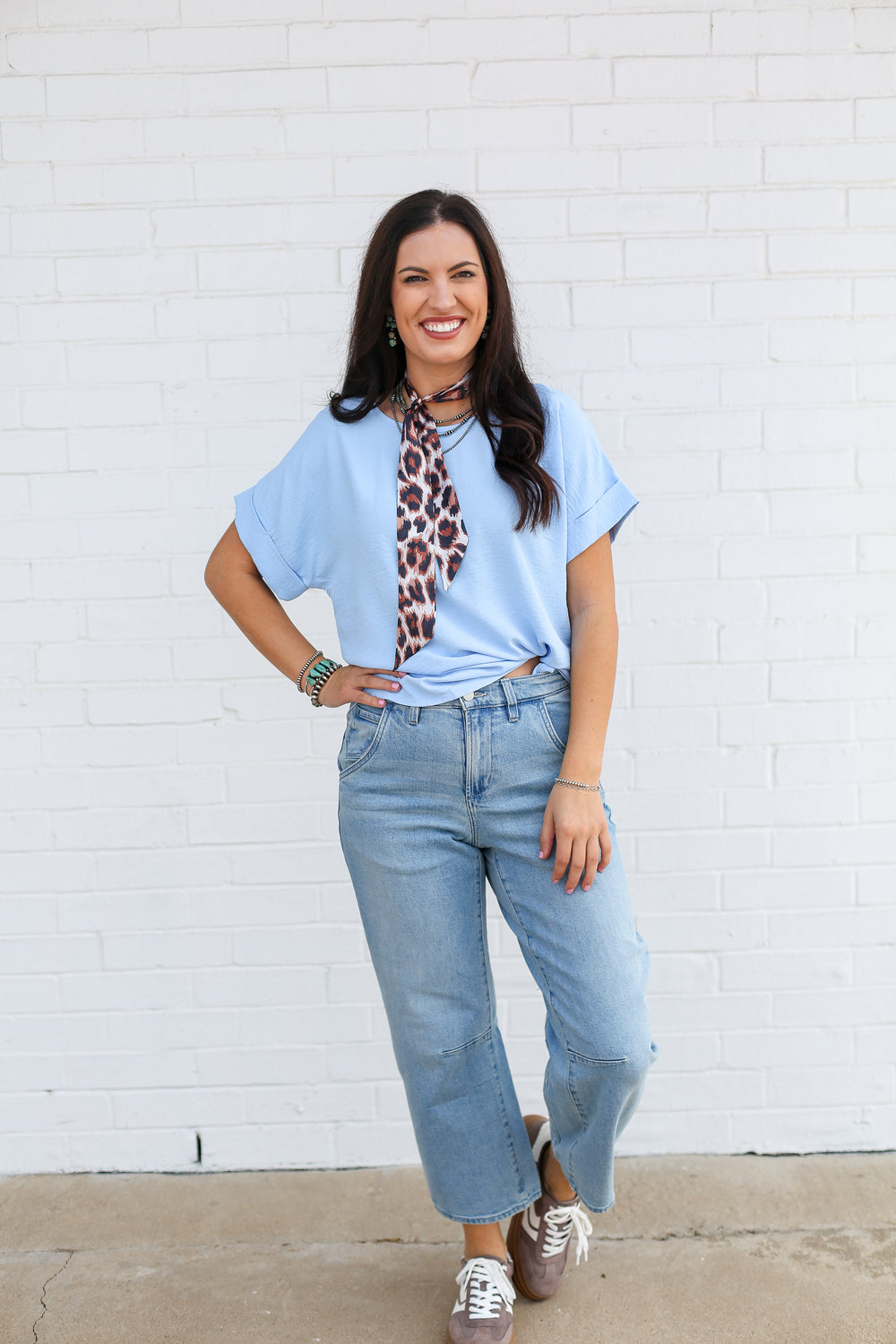 Sky Blue Cassie Crew Top