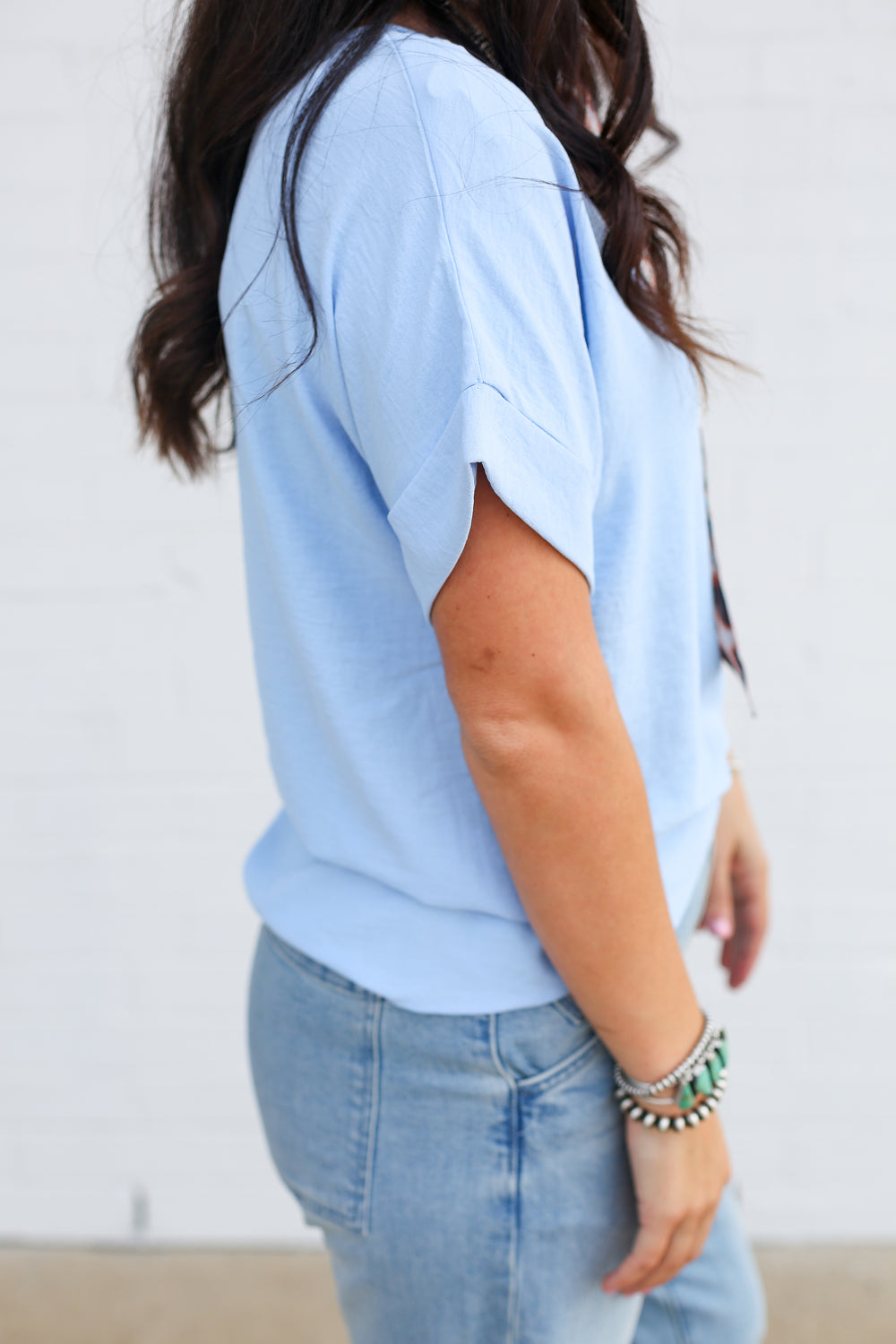 Sky Blue Cassie Crew Top