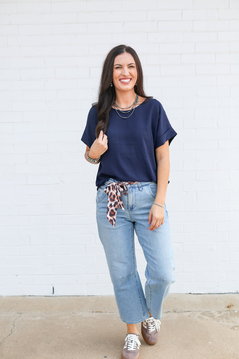 Navy Cassie Crew Top