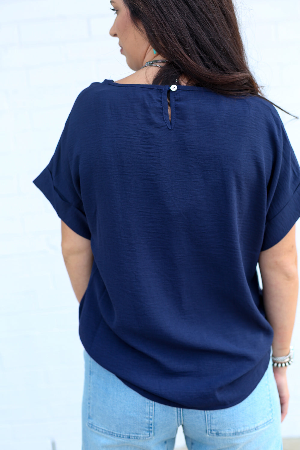 Navy Cassie Crew Top