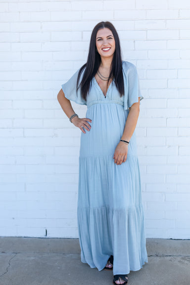 hyfve maxi dress HYFVE Halter Neck Fitted Waist Flowy Maxi Dress