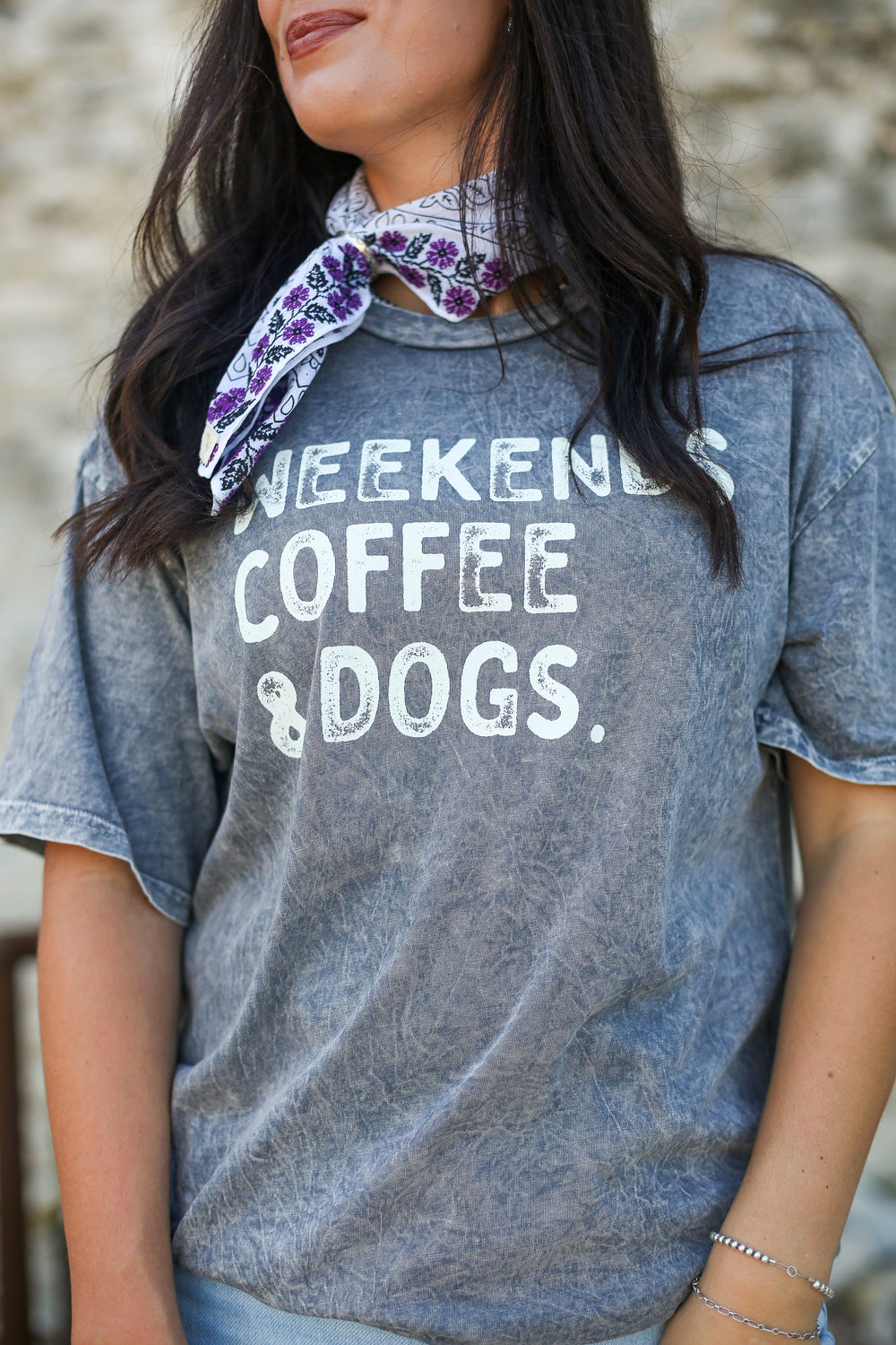 Purple Floral Embroidered Neckerchief