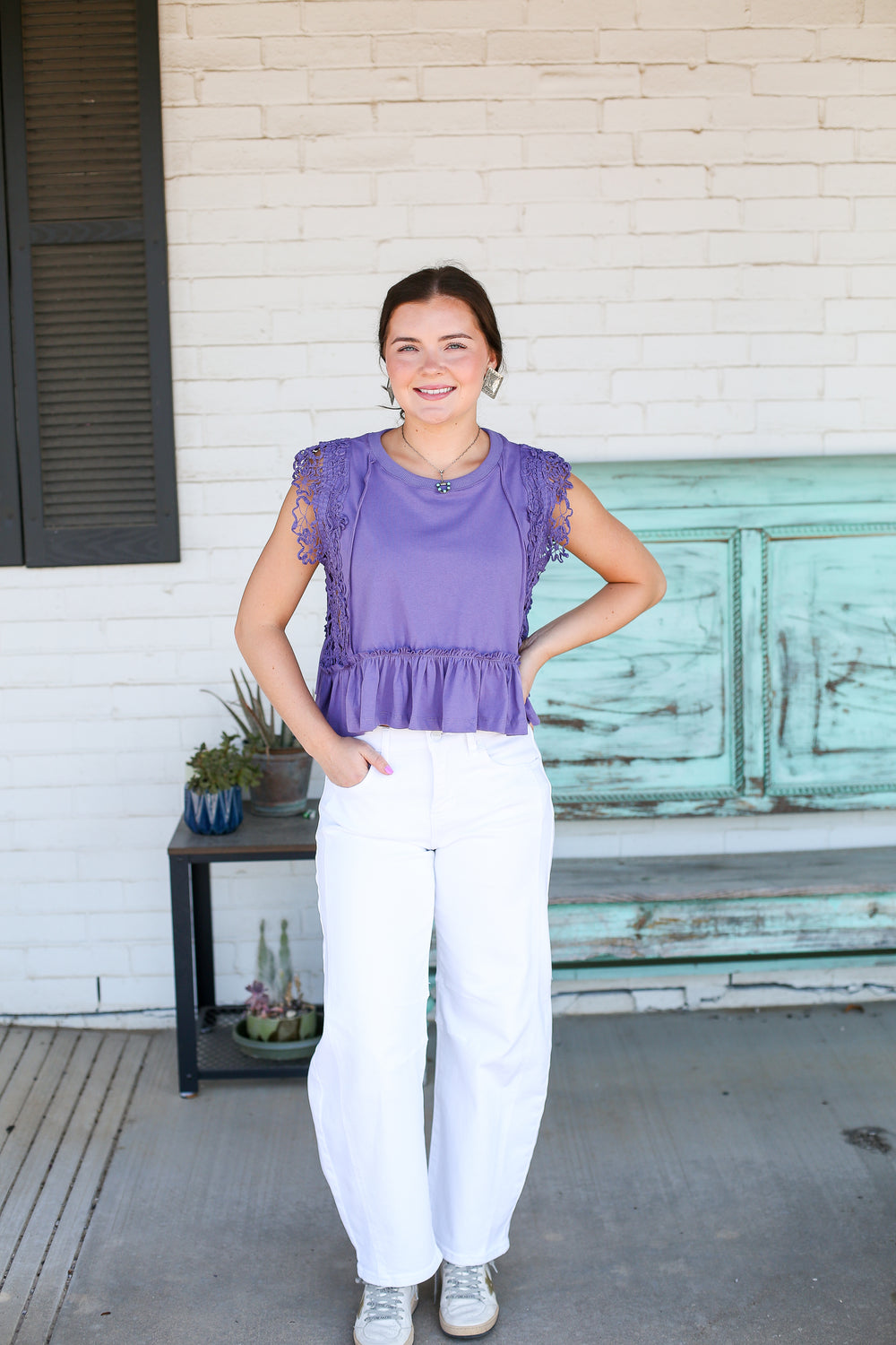 Purple Lacey Ruffled Top