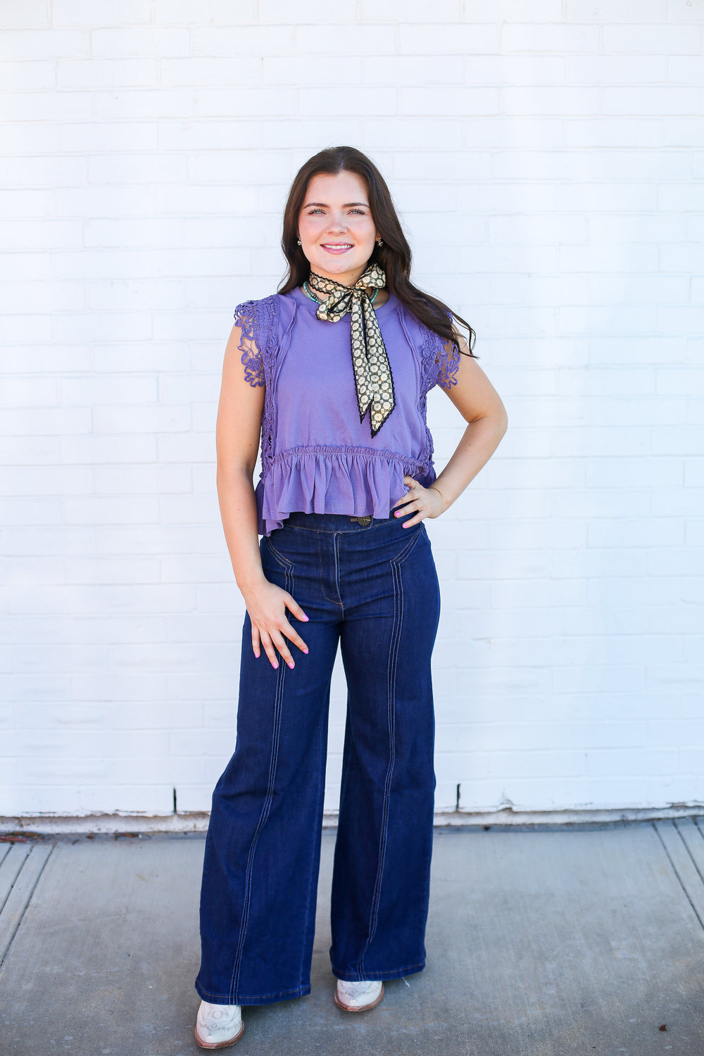 Purple Lacey Ruffled Top