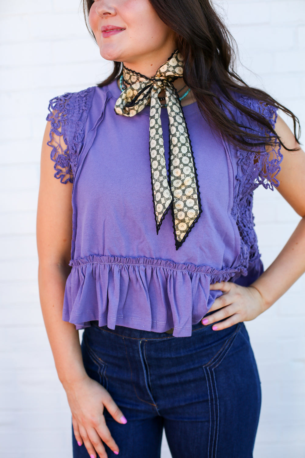Purple Lacey Ruffled Top