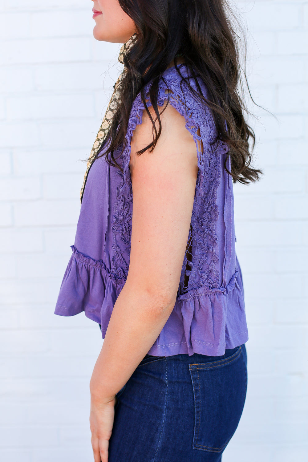 Purple Lacey Ruffled Top