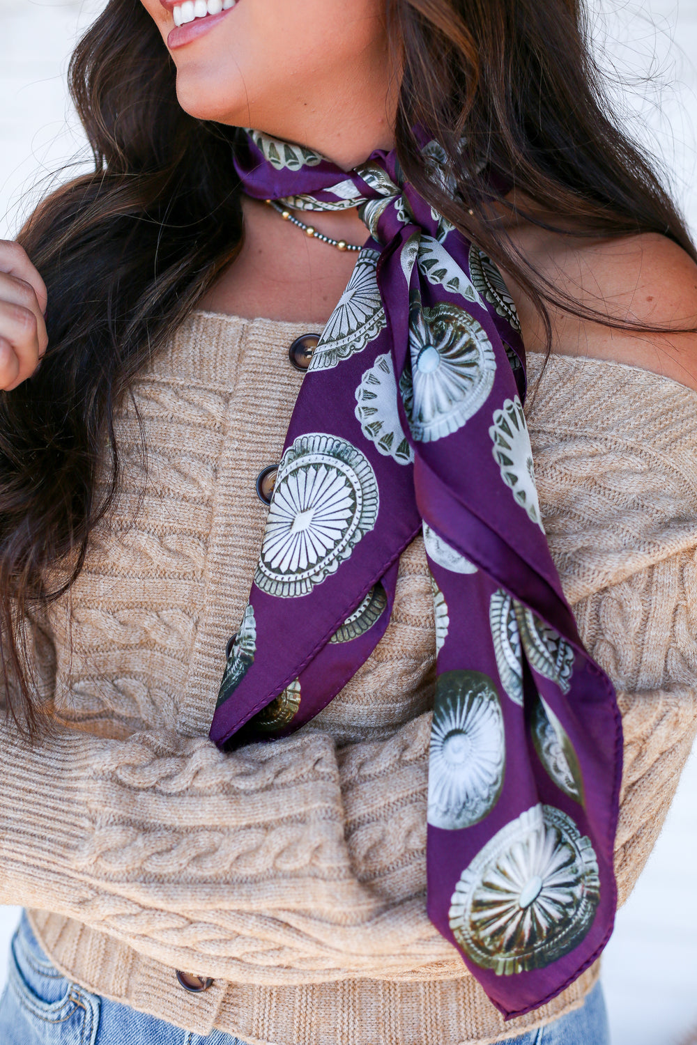 Purple Large Concho Wild Rag