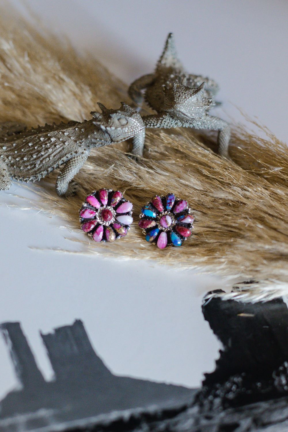 Purple Mojave Cluster Studs