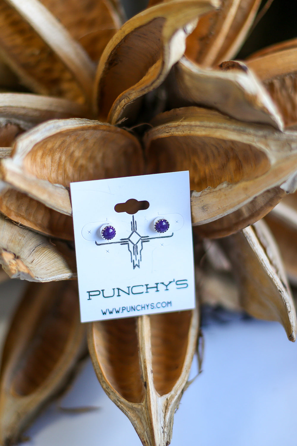 Purple Spiny Scalloped Stud