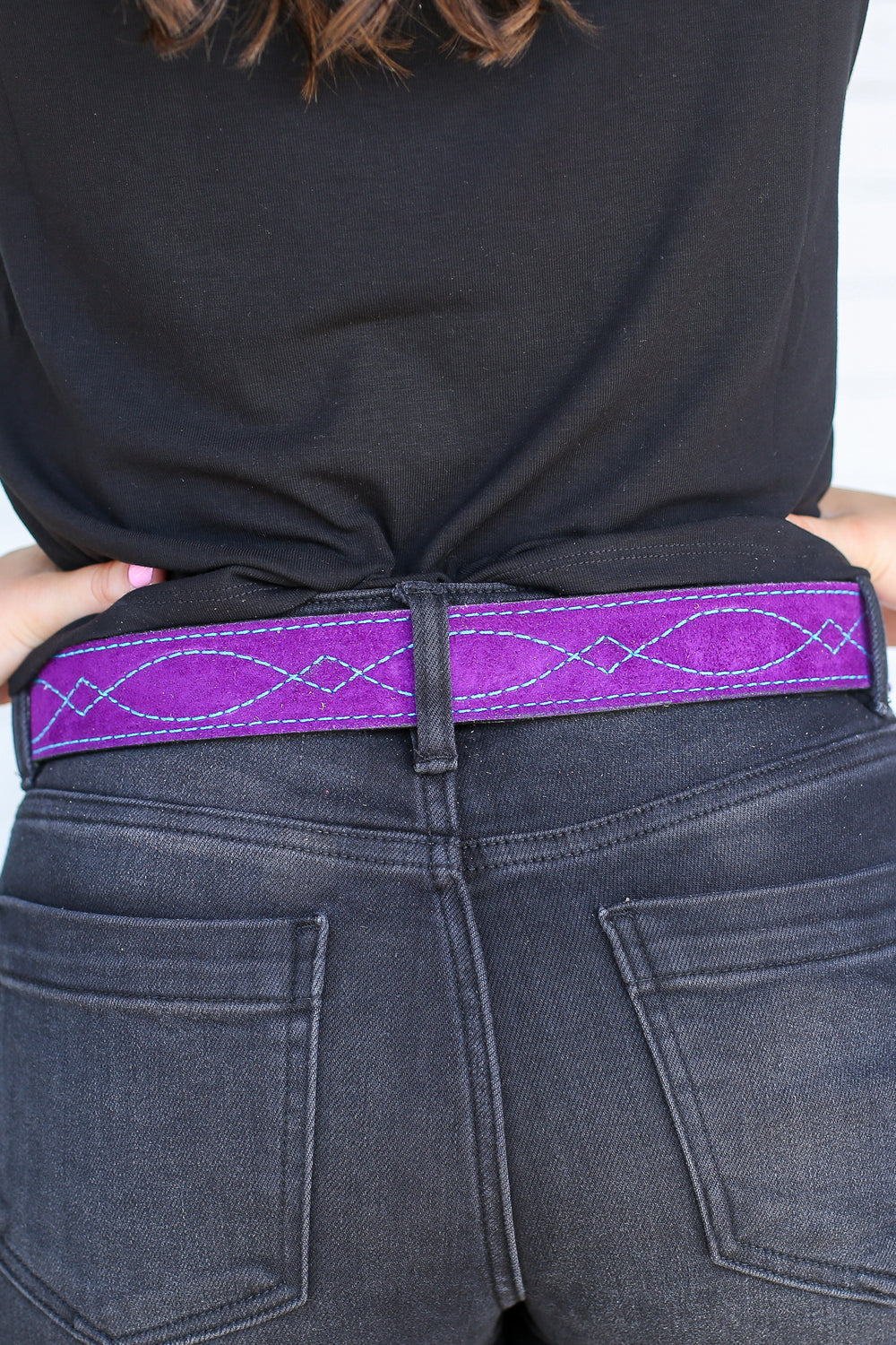 Purple Suede Belt