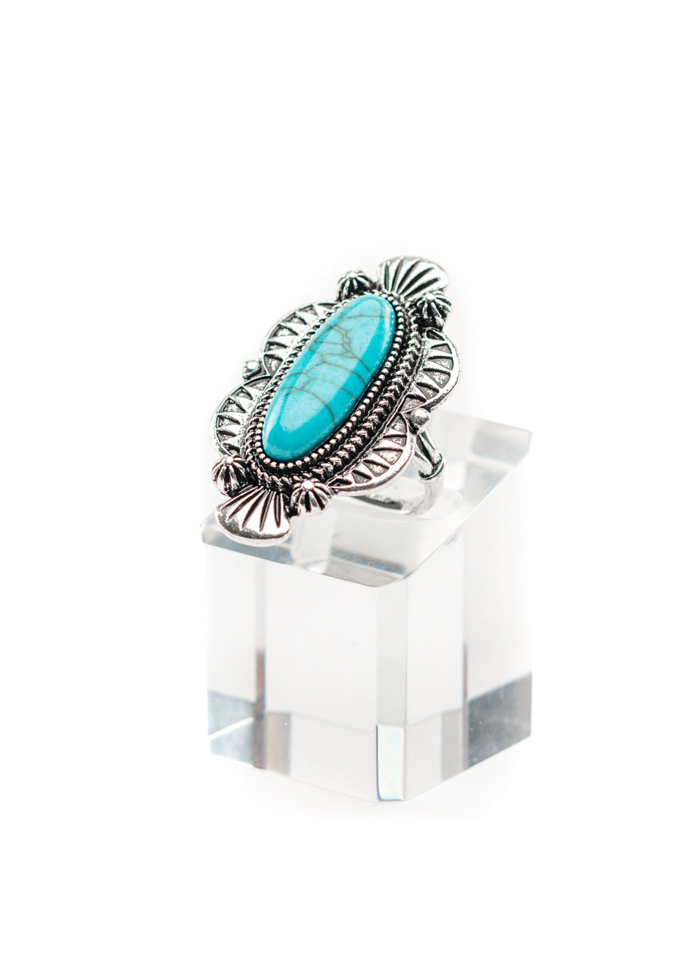 "Adjustable Enlongated Navajo Inspired..Turquoise Ring"