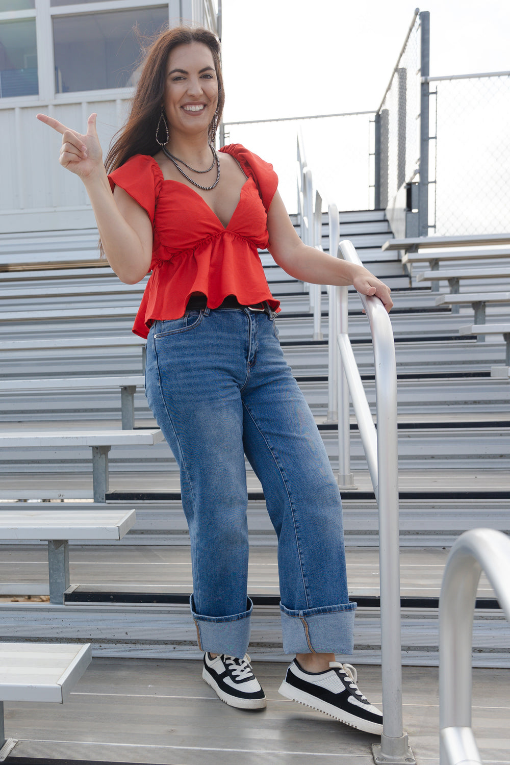 Red Peplum Top