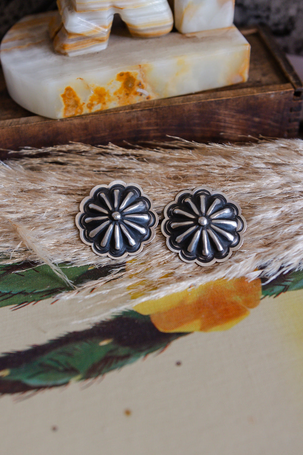 Round Caroline Concho Earrings