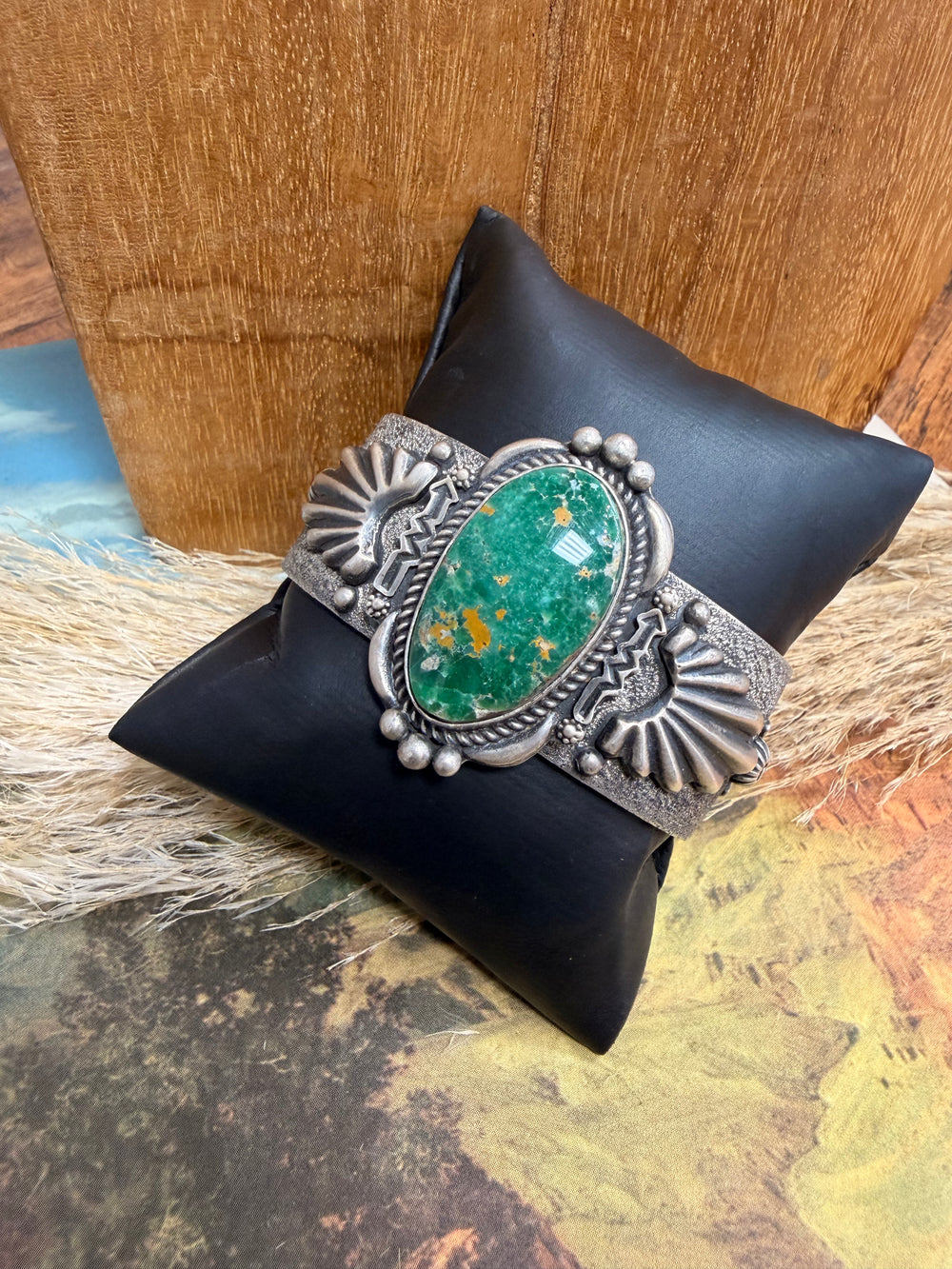 R Tom Sand Cast Turquoise Cuff