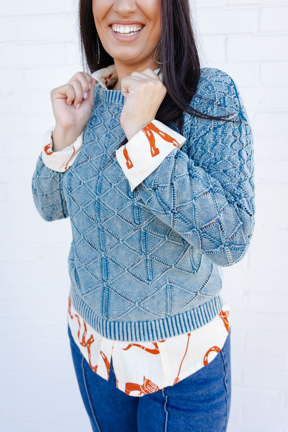 Vintage Denim Knit Sweater