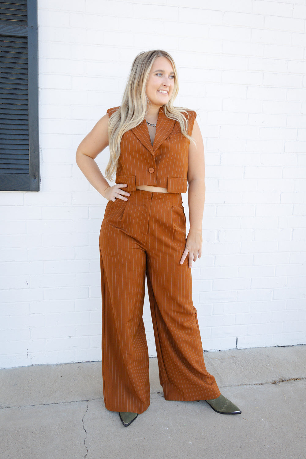 Rusty Pinstripe Slacks