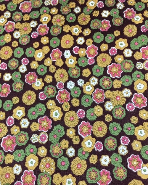 Brown Floral Silk Wildrag