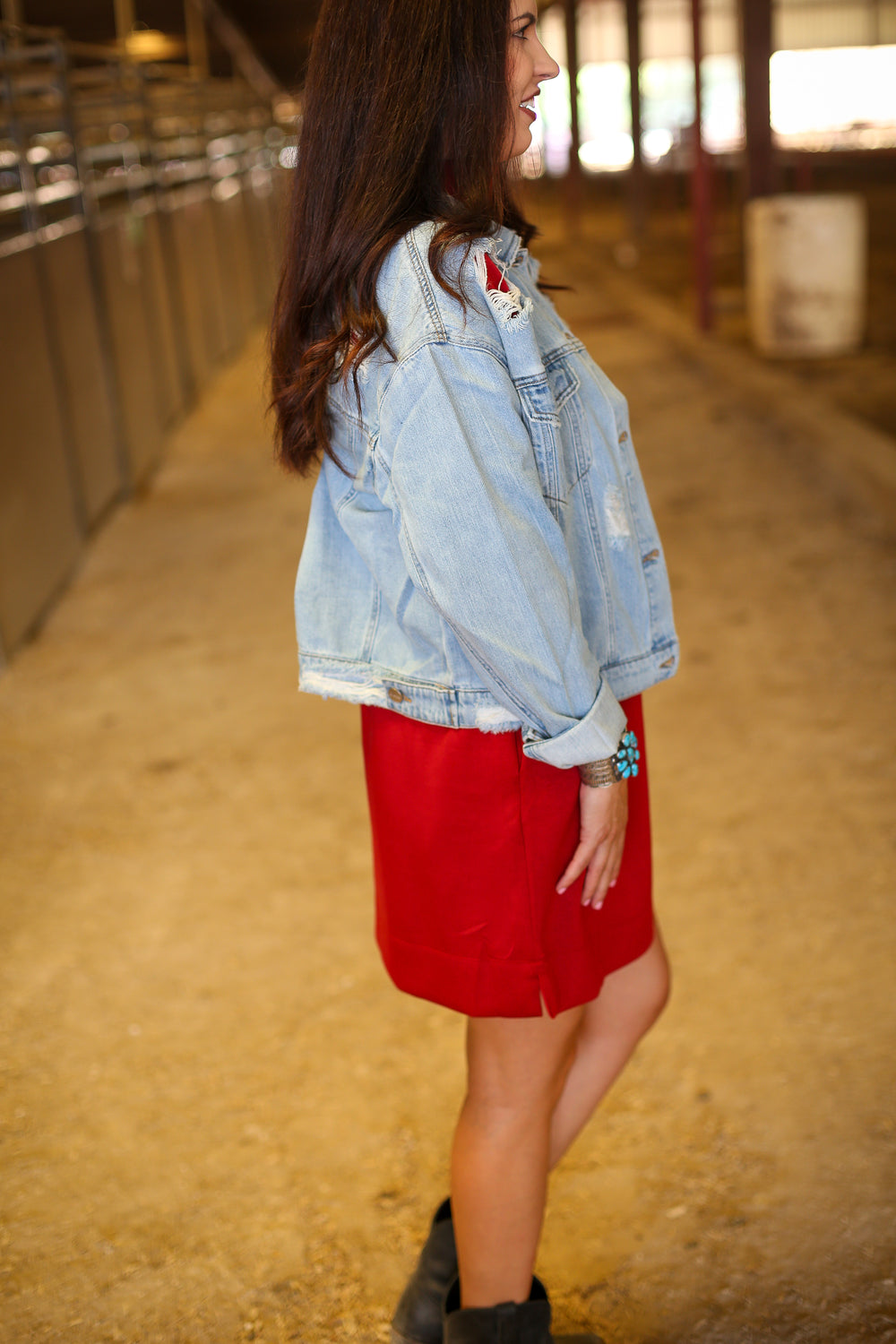 Risen Heavy Distressed Crop Denim Jacket