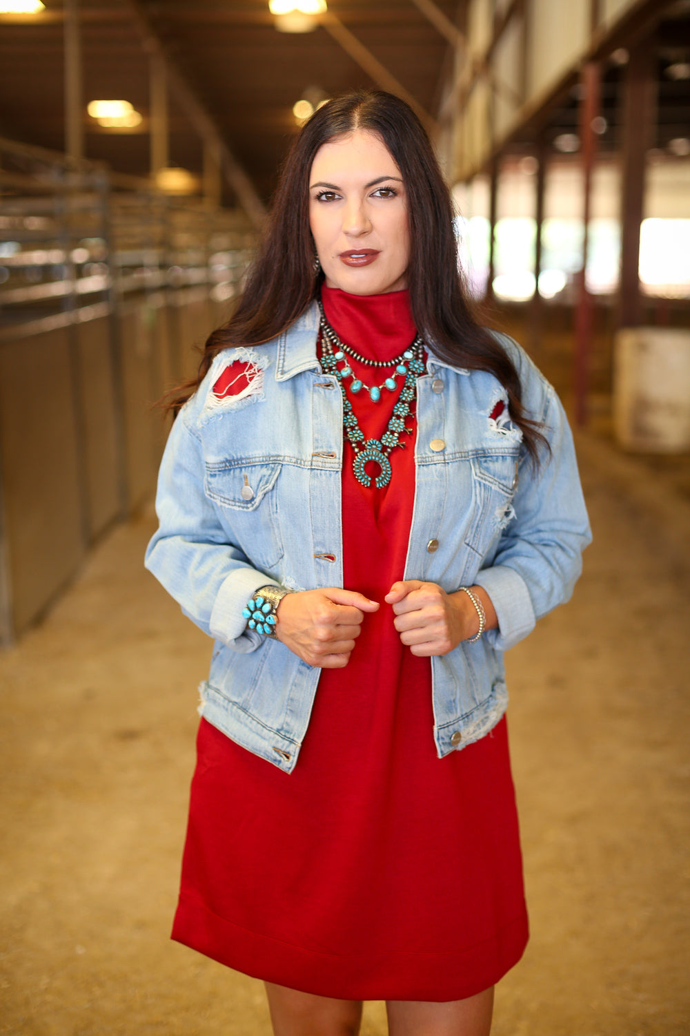 Risen Heavy Distressed Crop Denim Jacket