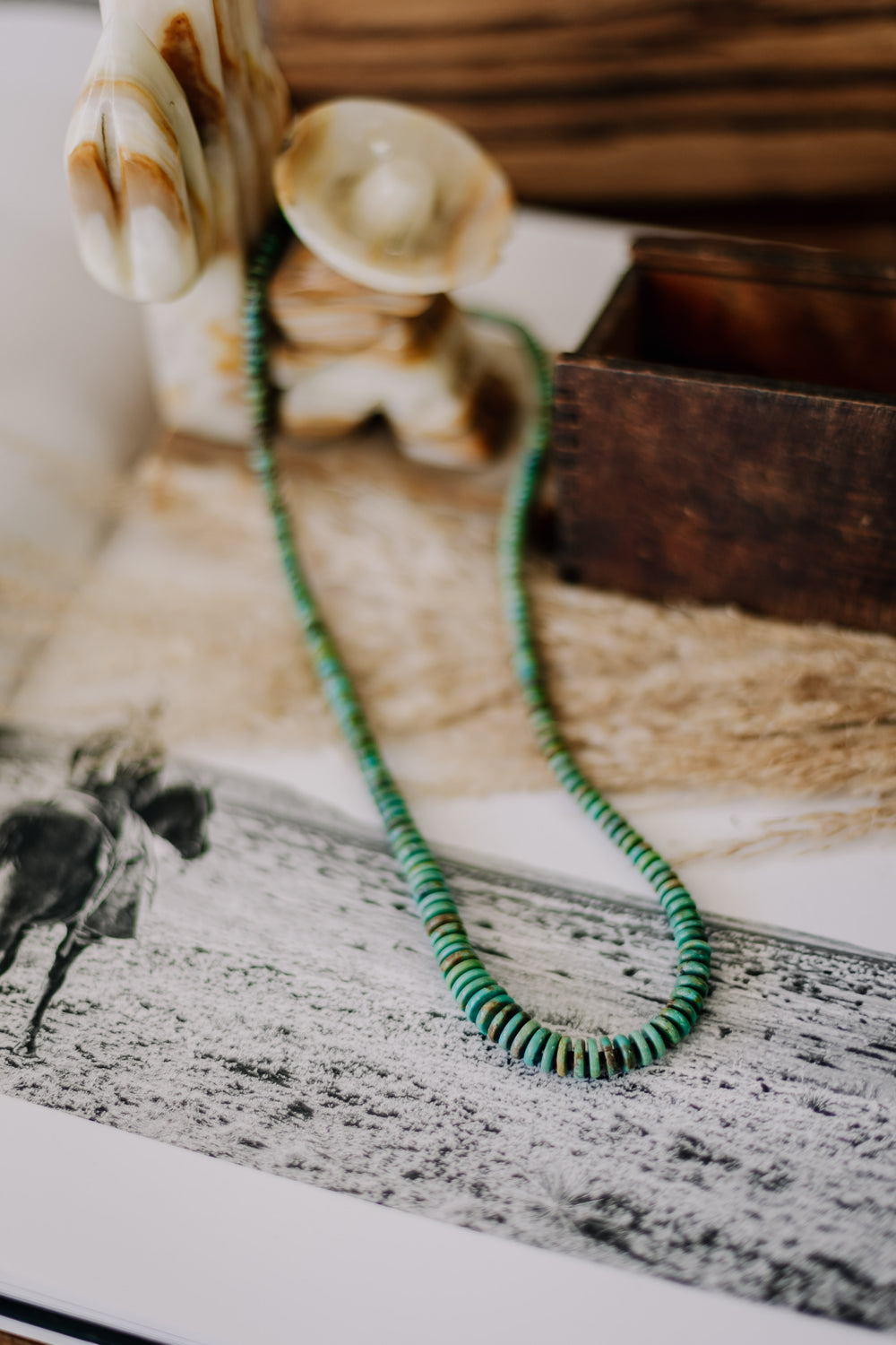 Rolled Turquoise Cascading Necklace