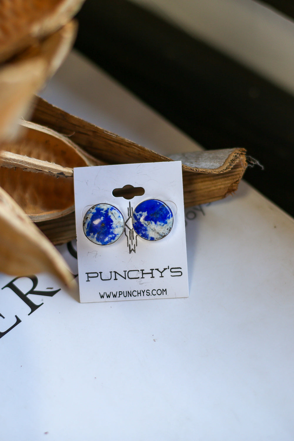 Round Blue Lapis Earrings