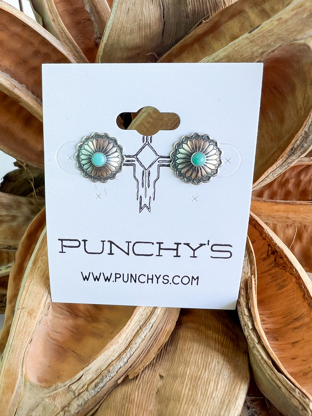 Round Flower with Turquoise Stud