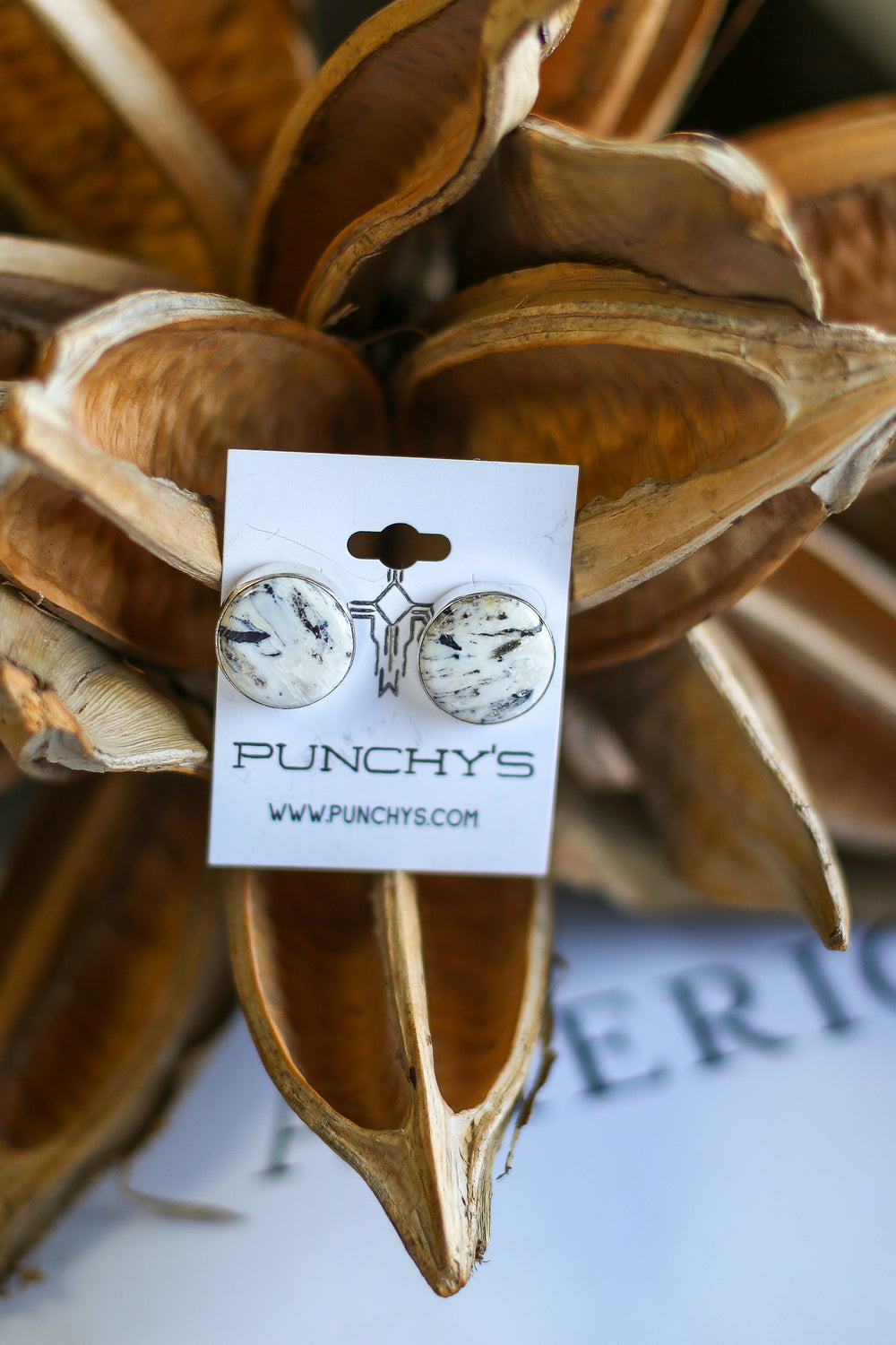 Round White Buffalo Earrings 2.0