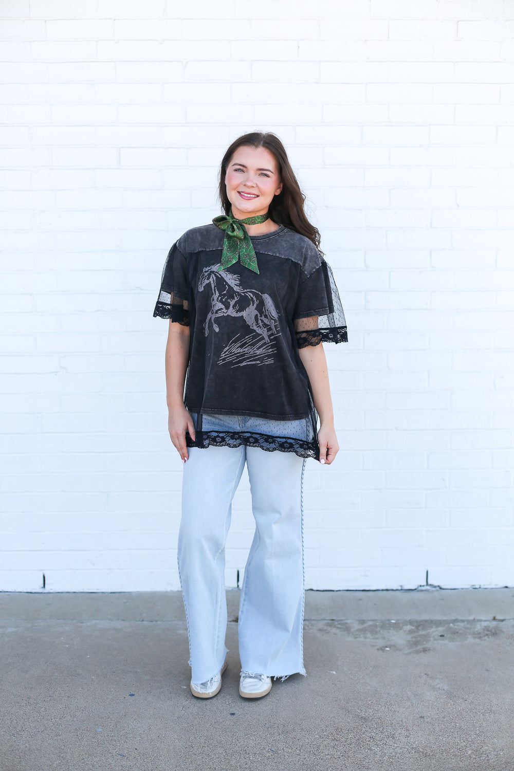 Running Wild Horse Tee Laceover