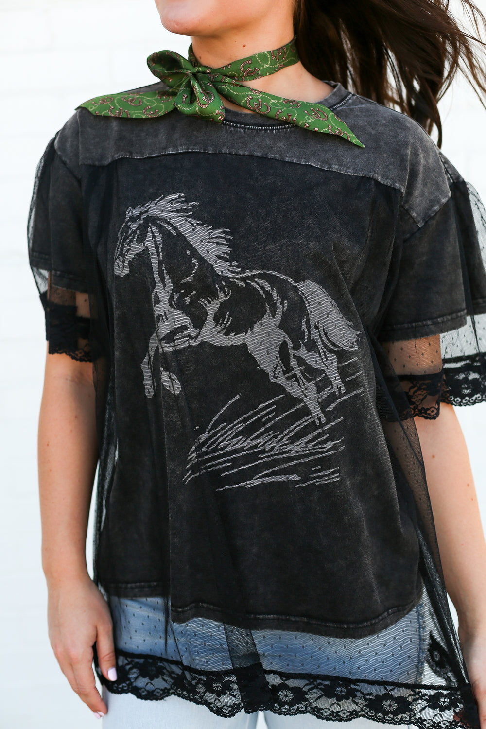 Running Wild Horse Tee Laceover