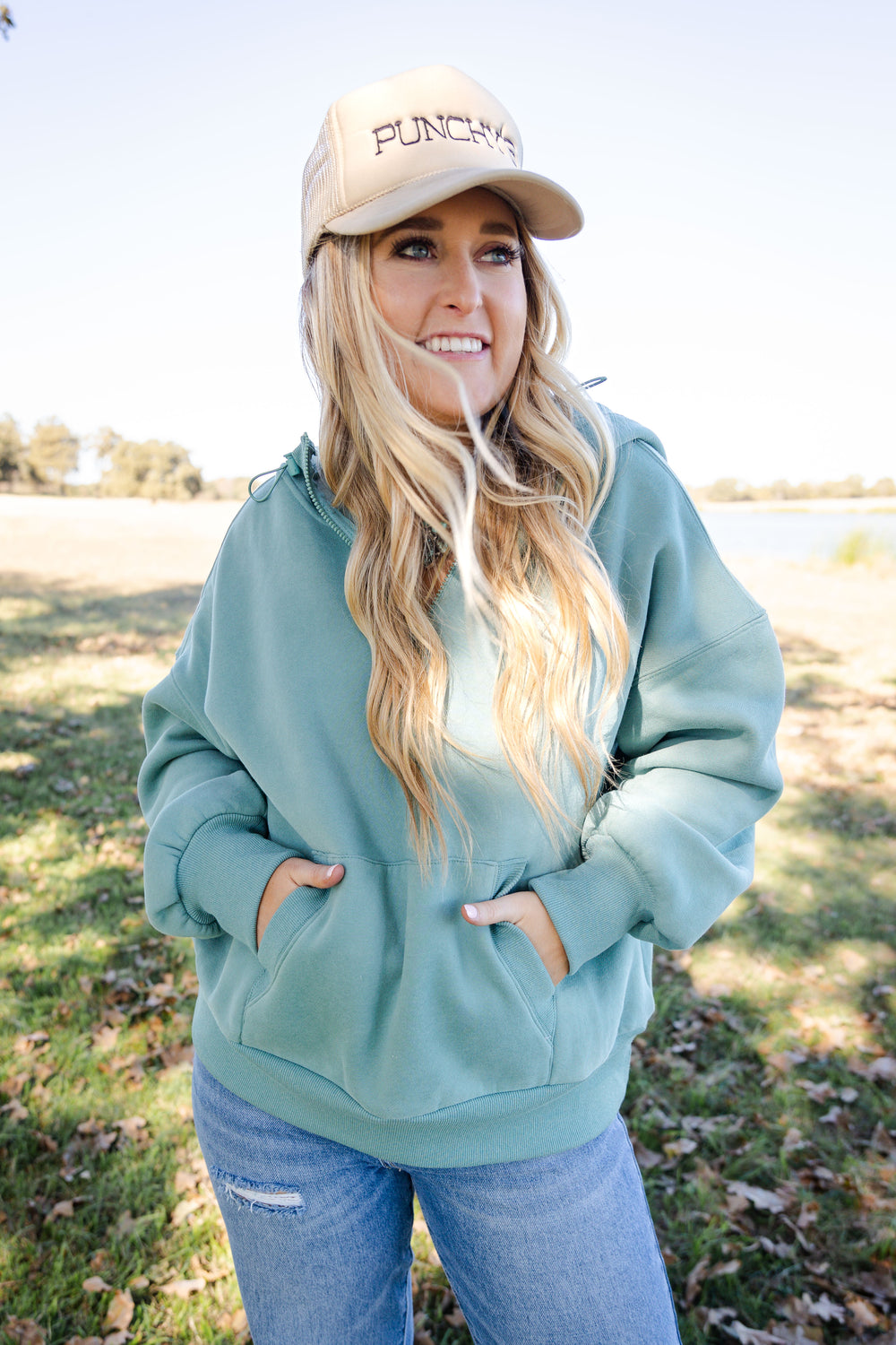 Sage Quarter Zip Hoodie