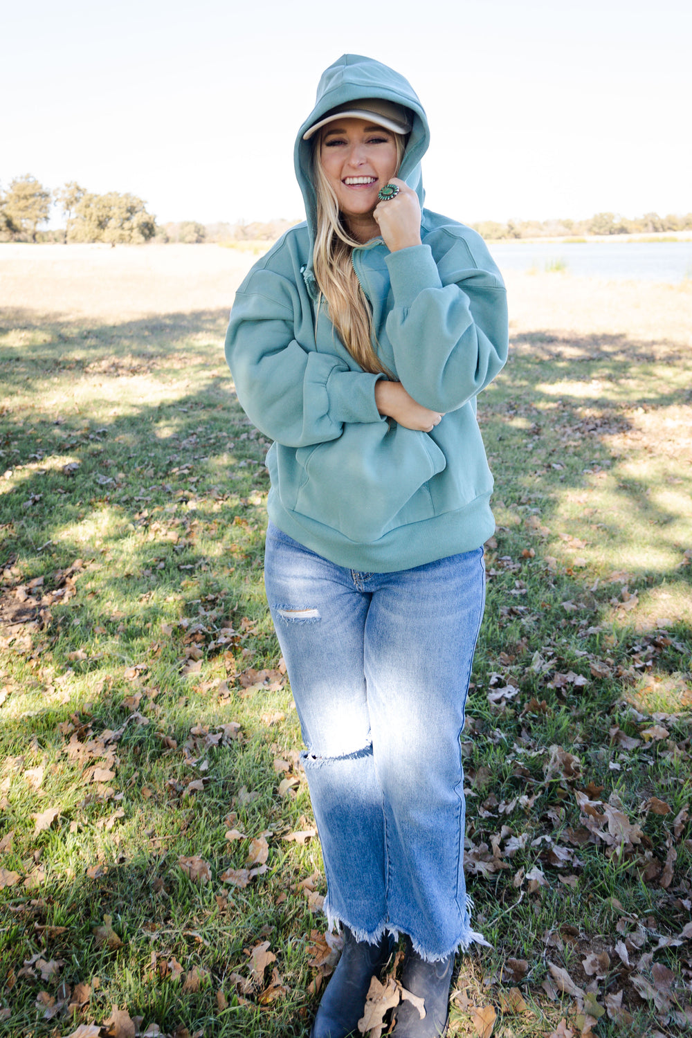 Sage Quarter Zip Hoodie