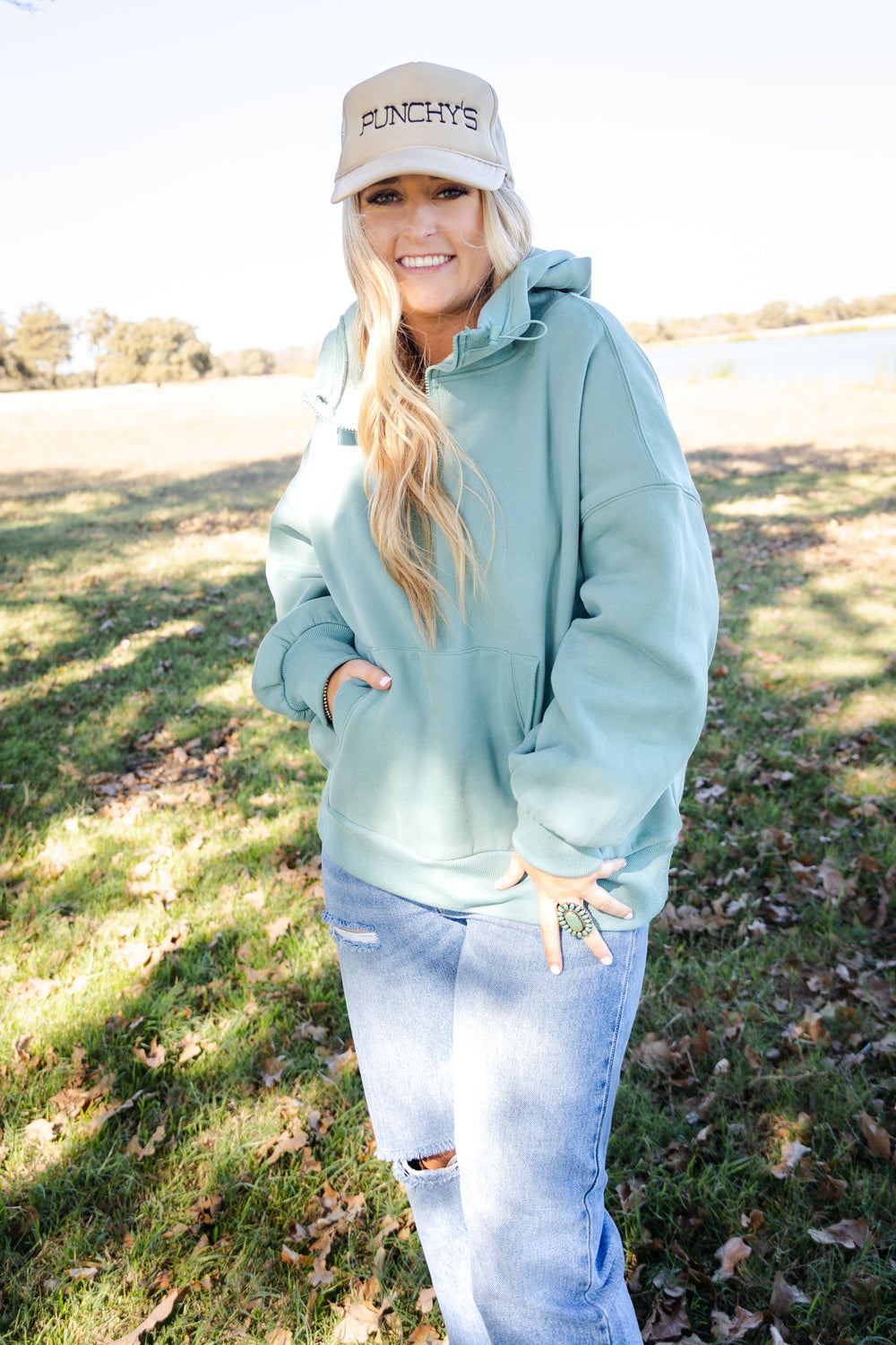 Sage Quarter Zip Hoodie