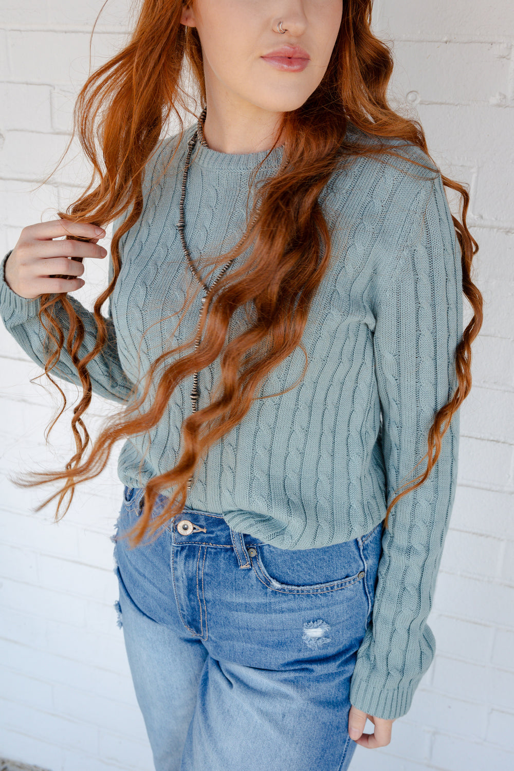 Slate Blue Lupe Sweater