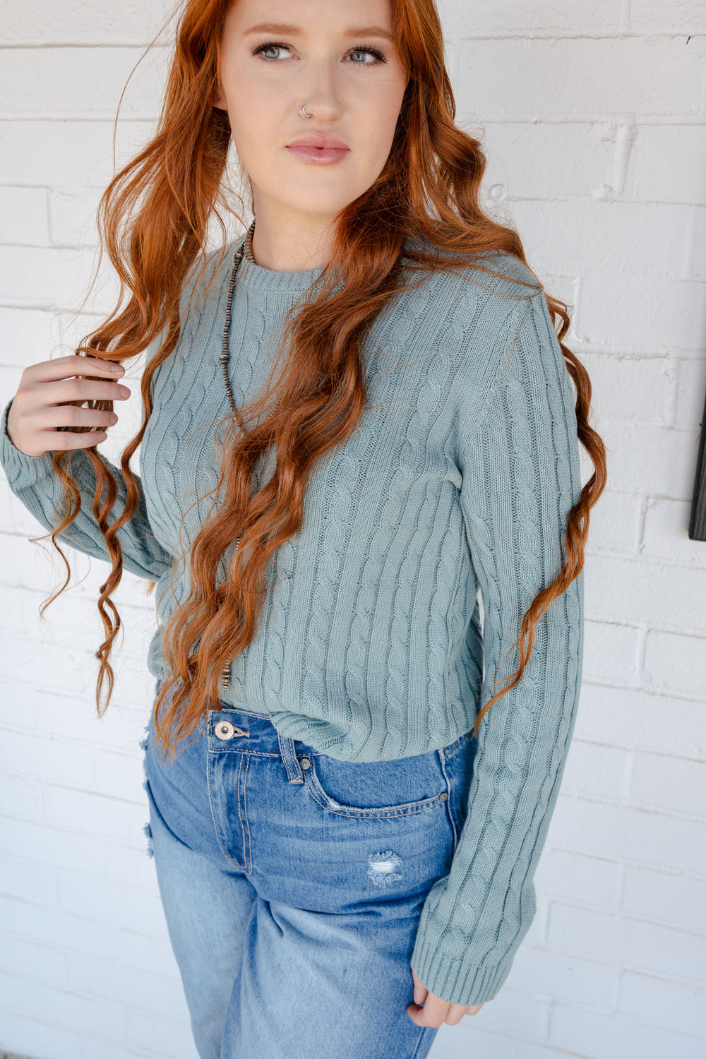 Slate Blue Lupe Sweater