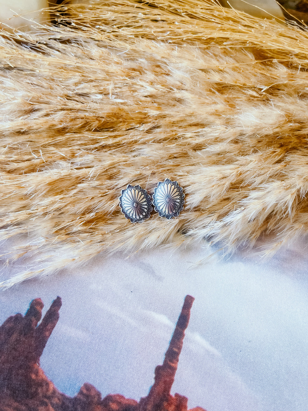 Small Oval Flower Studs