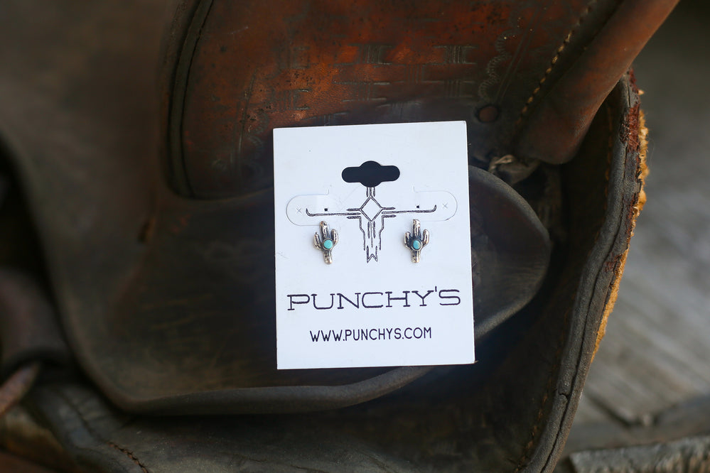 Saguaro Cactus Turquoise Studs