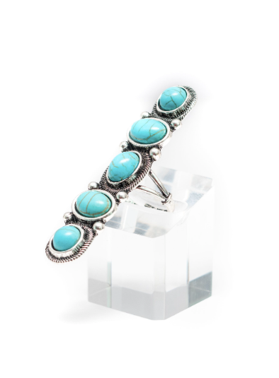 6 Stone Adjustable Turquoise Statement Ring