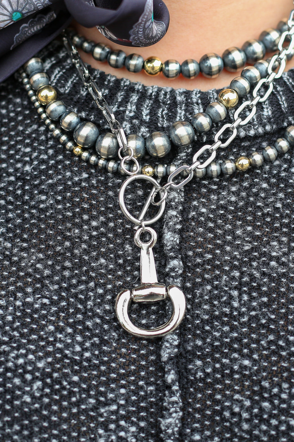 Silver Champ Horsebit Necklace