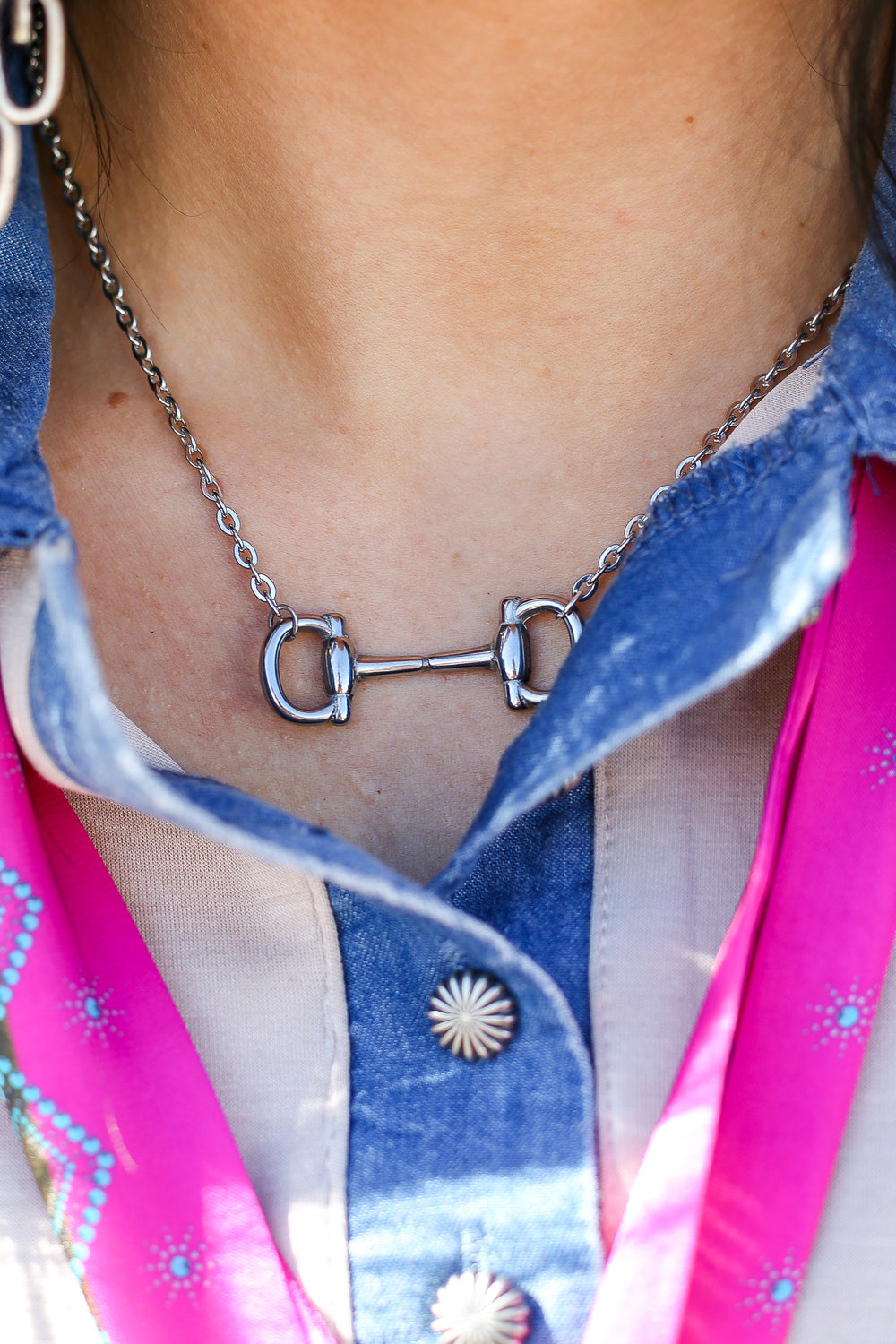 Silver Plated Snaffle Necklace