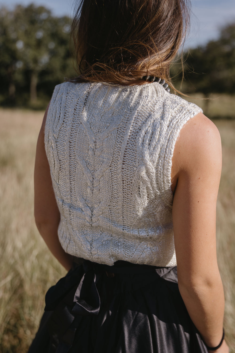 Rose Gold Shimmer Sleeveless Sweater