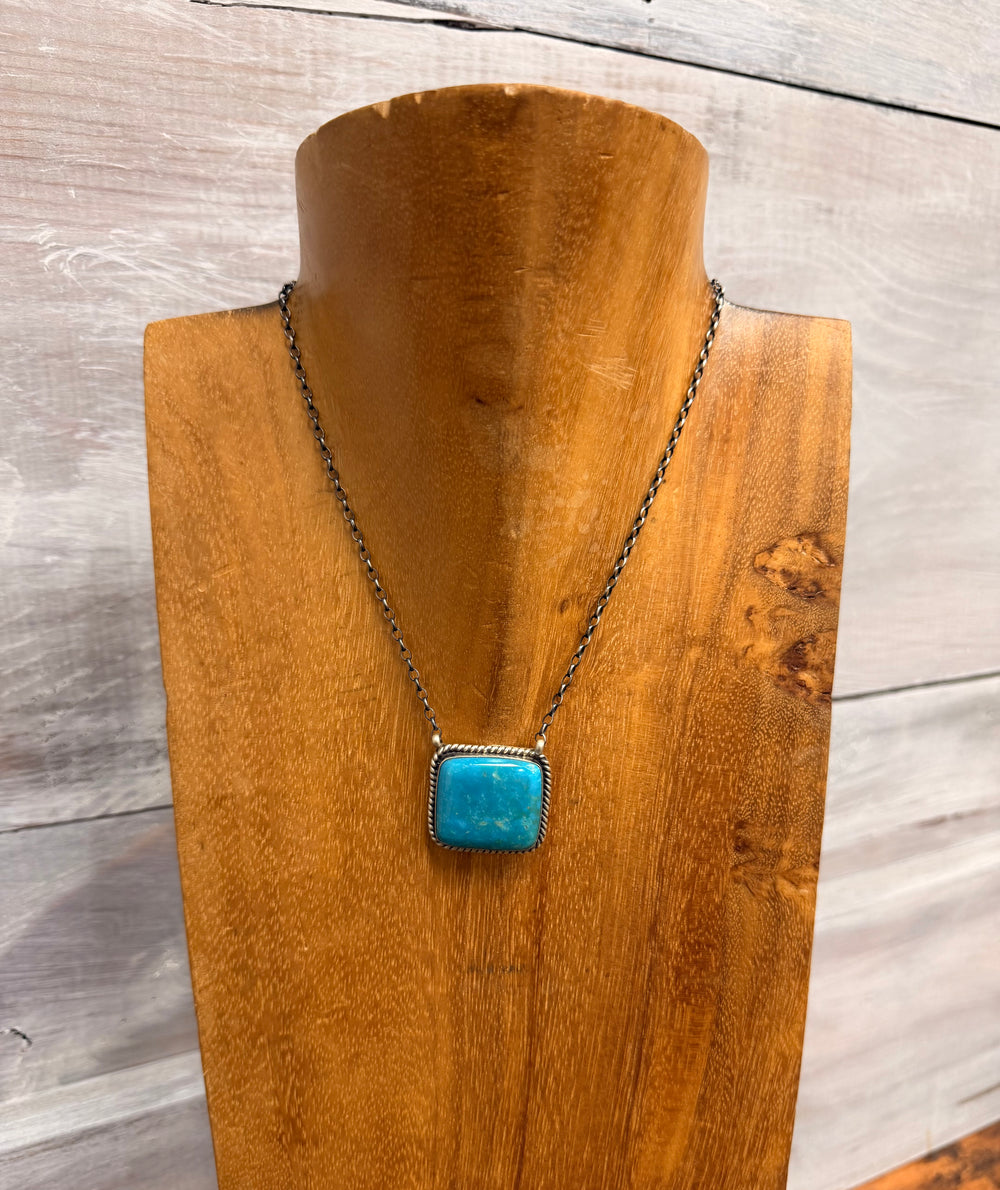 Skeets Turquoise Square Bar Necklace 1.0