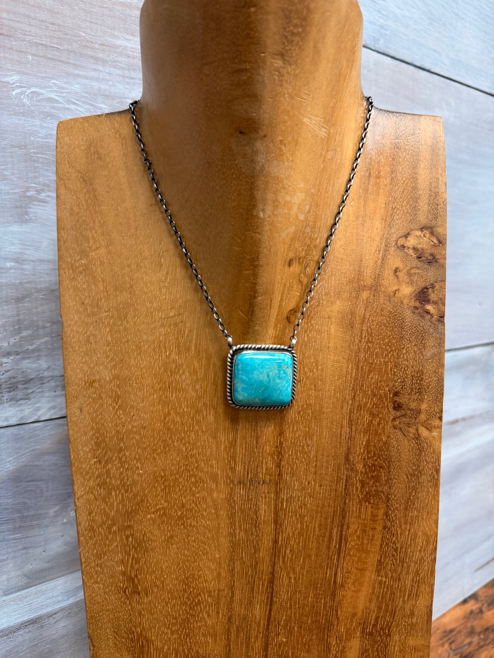 Skeets Turquoise Square Bar Necklace 2.0