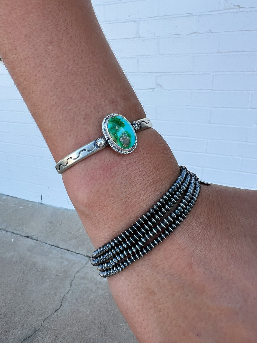 Sonoran Gold Round Stone Stacker Cuff 2.0