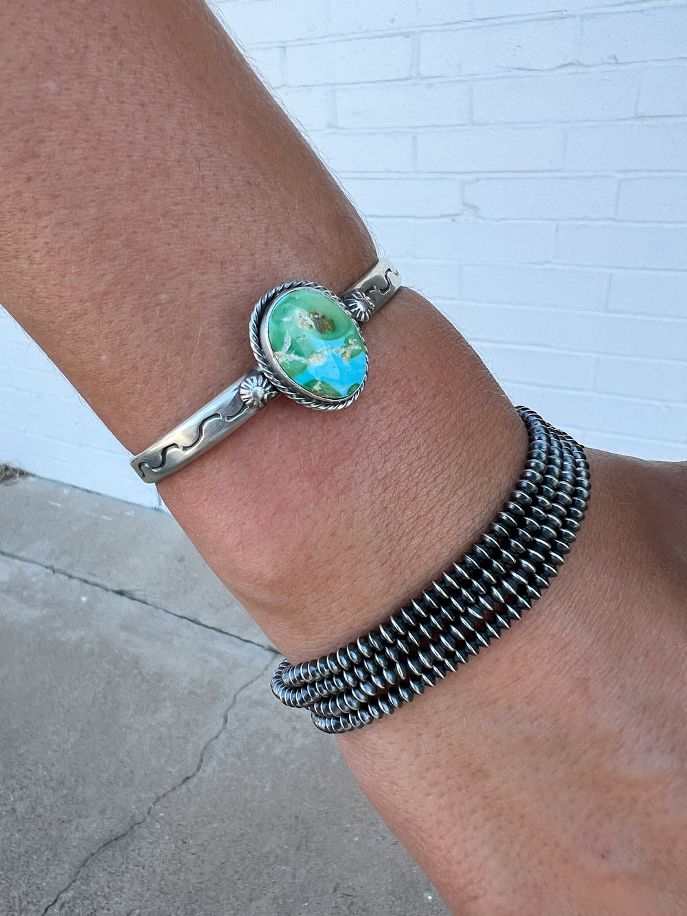 Sonoran Gold Round Stone Stacker Cuff 3.0