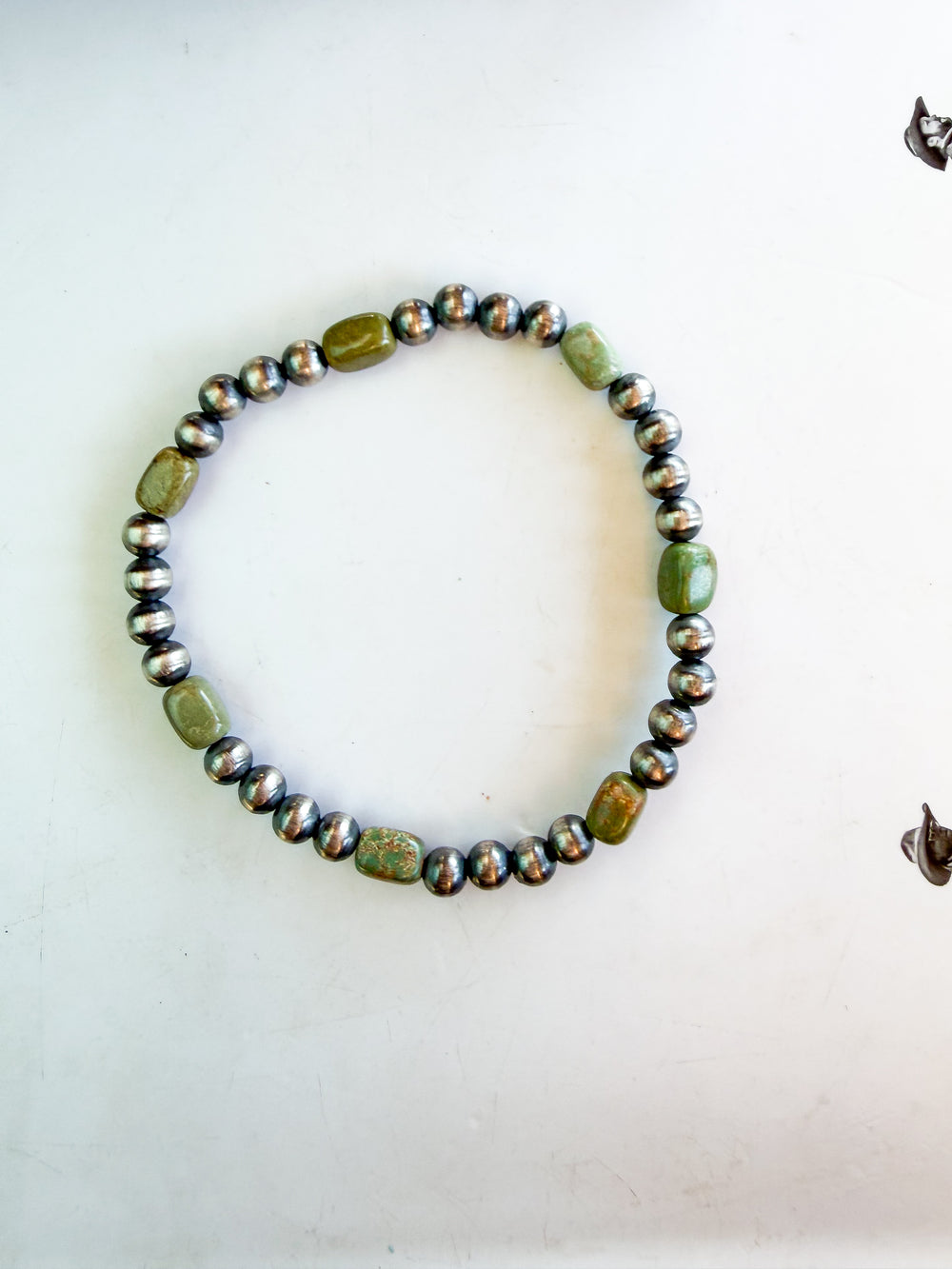 Sonoran Gold and Round Stretch Navajo Pearl Bracelet